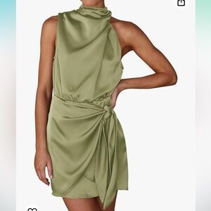 NWT Green Satin PRETTYGARDEN dress